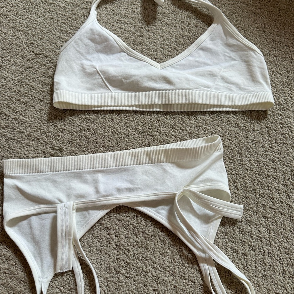 Helmut Lang White Cotton Bralette